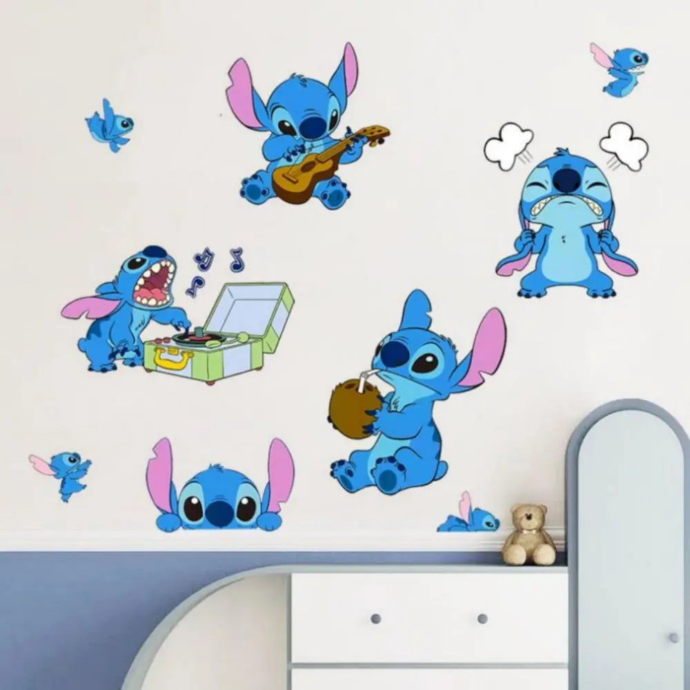 MINISO Cartoon Lilo & Stitch Movie Wall Stickers For Kid's Room Kindergarten Living Room Bedroom Wall Decoration Animated Poster