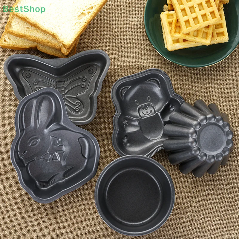 1 Piece Of Non Stick Carbon Steel Mold Baking Tray Heart-shaped Shell Butterfly And Other Pancake Cake Bread Baking Tools