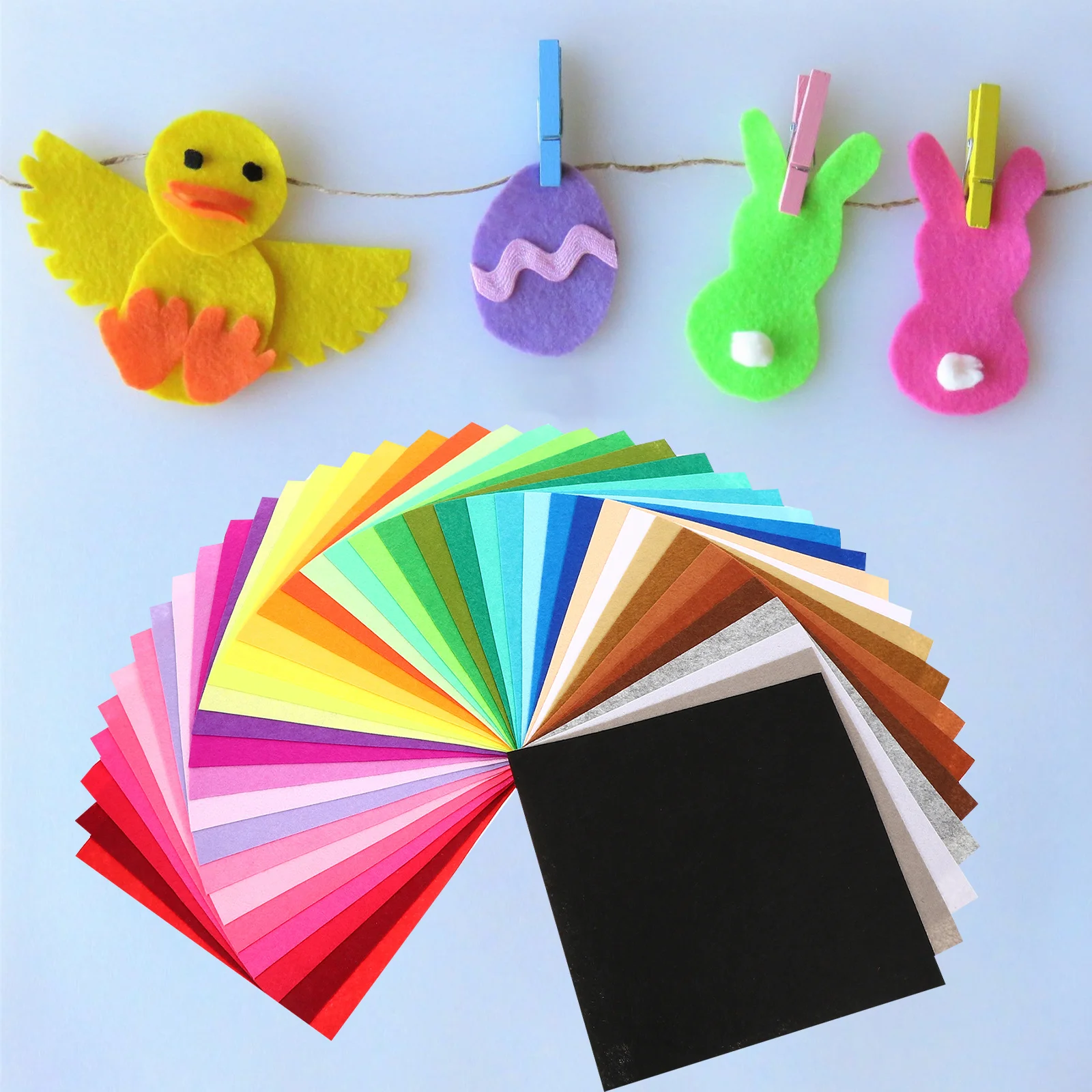 

40pcs Nonwoven Fabric Sheets Felt Craft Material For Kids Sewing Projects Diy Purse Key Chain Mouse Pad Headband Classroom