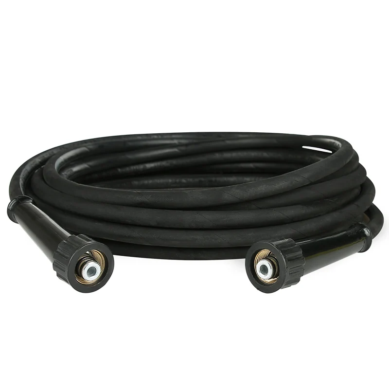 32FT 4351 PSI 300 BAR 1 Layer Steel Hose Adapter Brass M22-14mm High Pressure Washer Hose Explosion Proof Rubber Hose