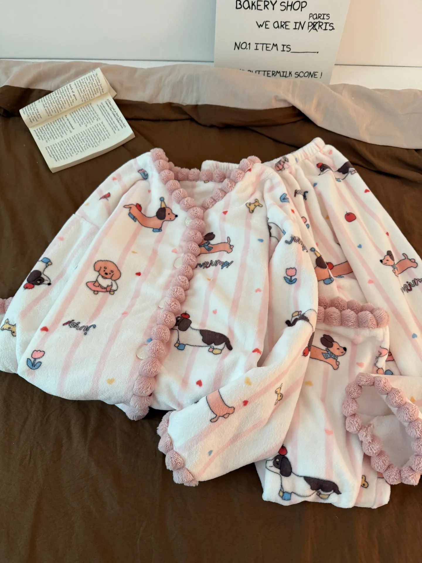 thick-coral-fleece-pajamas-women's-autumn-winter-home-clothes-v-neck-long-sleeve-button-closure-soft-polyester-straight-leg-p
