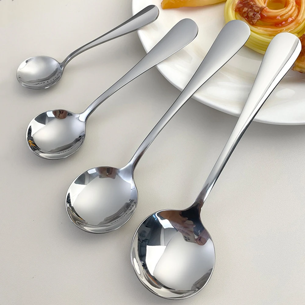 

Серебряные чайные ложки из нержавеющей стали, набор из 4 ложек для эспрессо, прочные маленькие кофейные ложки, которые можно мыть в посудомоечной машине, мини-ложка для десерта
