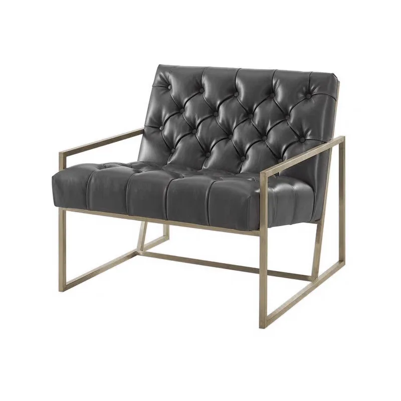 

Casual leather single chair Italian sofa living room balcony minimalist