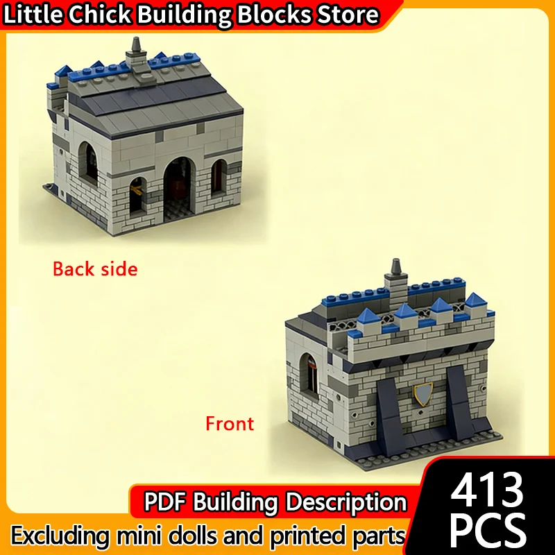 

Средневековый замок, модель MOC, строительные кирпичи, средневековый благородный замок, модульная технология, детские праздничные подарки, сборные игрушки, костюм