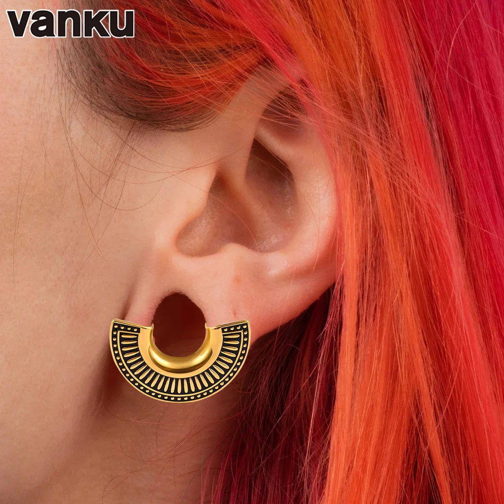 Vanku 10pcs Hemisphere Ear Piercing Plugs Ear Expanders Stud Surgical Stianless Steel Fahion Body Jelwery Gift For Unisex