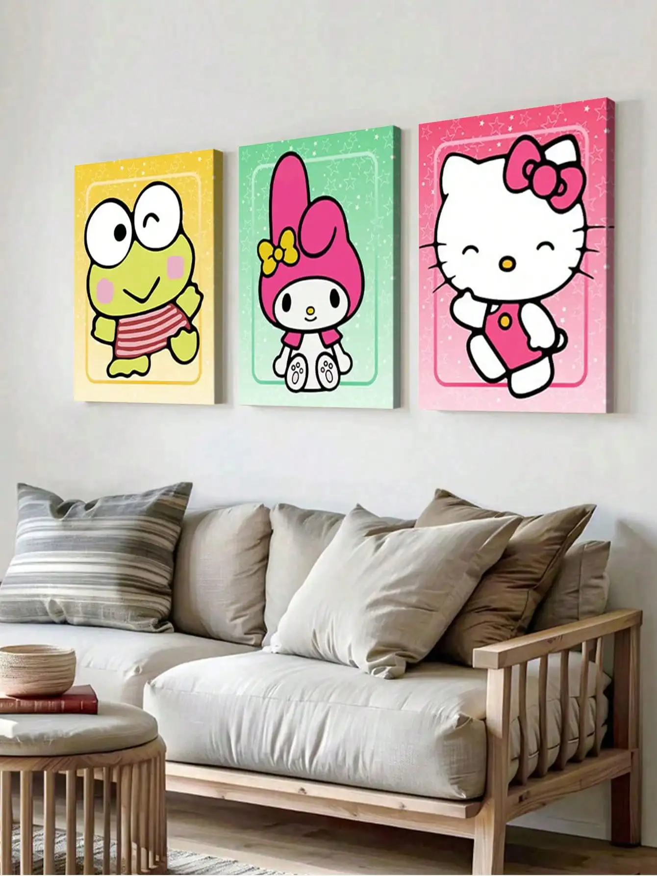 

Modern Sanrio Hello Kitty Anime Cute Cartoon Poster Canvas Painting Art Paper Coffee House Bar Room Wall Decor Girls Frameless