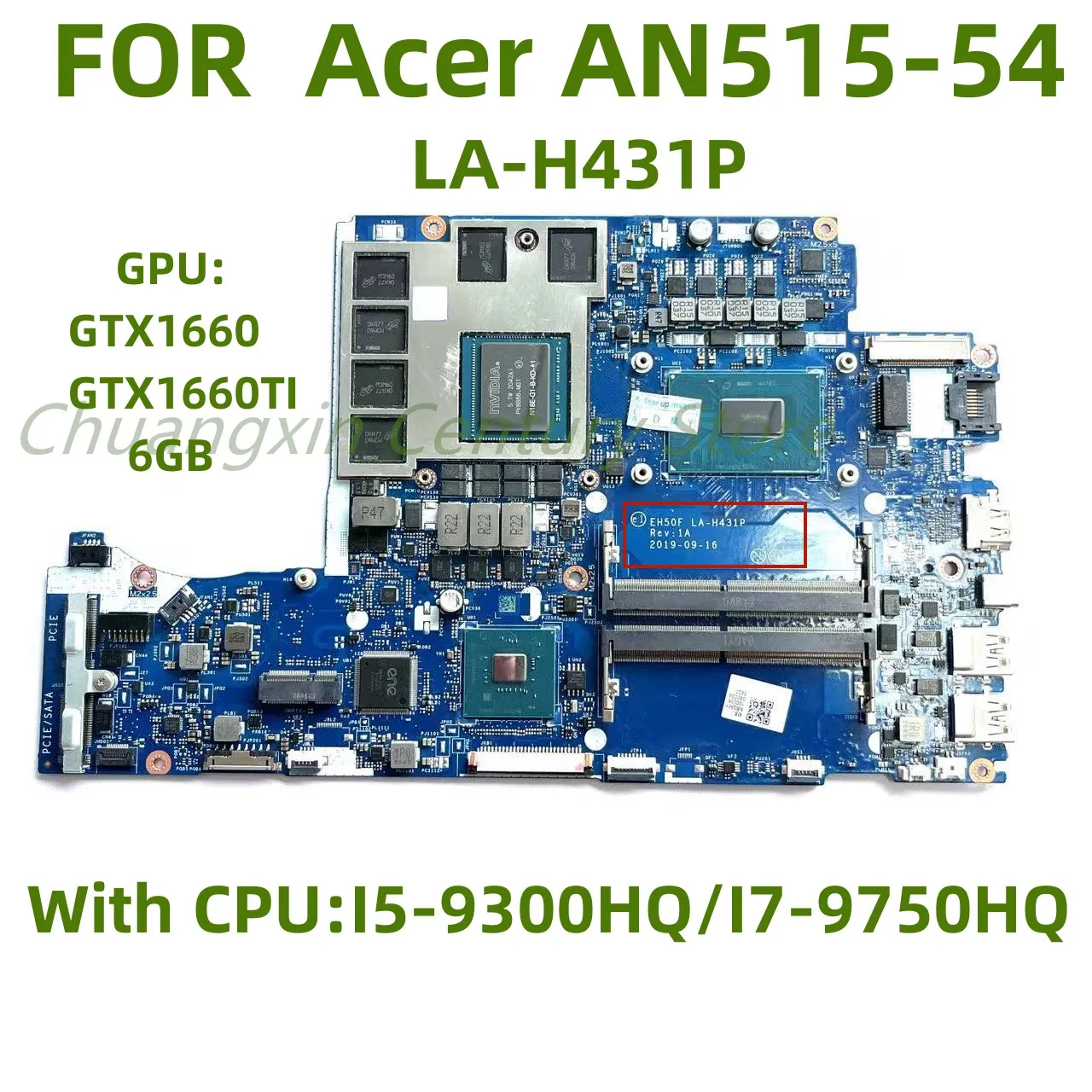 

LA-H431P подходит для ACER 5 AN515-54 A515-54G Материнская плата ноутбука с процессором I5 I7 GPU: GTX1660/GTX1660TI 6G 100% тестовая доставка