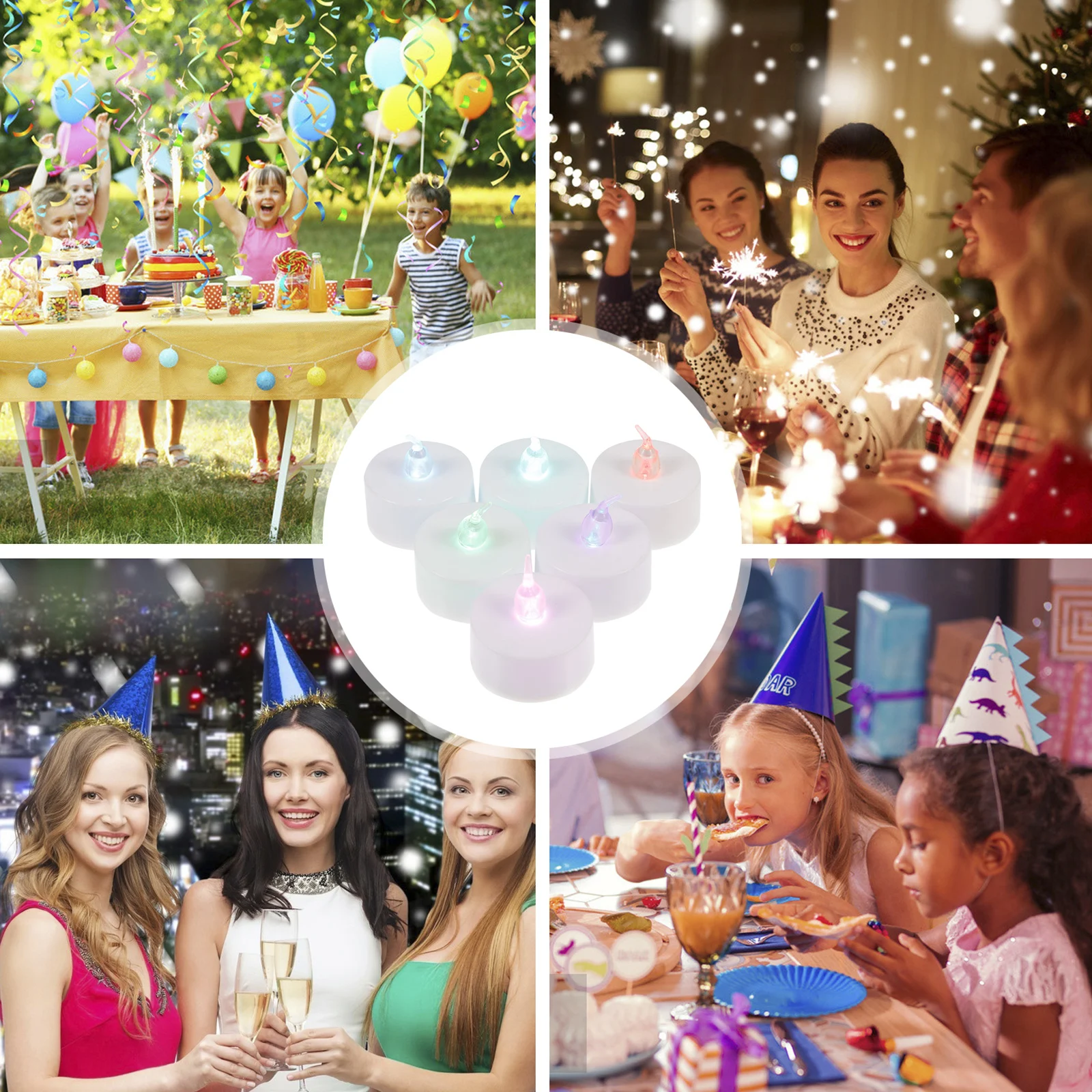 

12 Pcs LED Electronic Candles Simulated Decorative White Plastic Light Electric Lamp Party Home Decoration Flameless