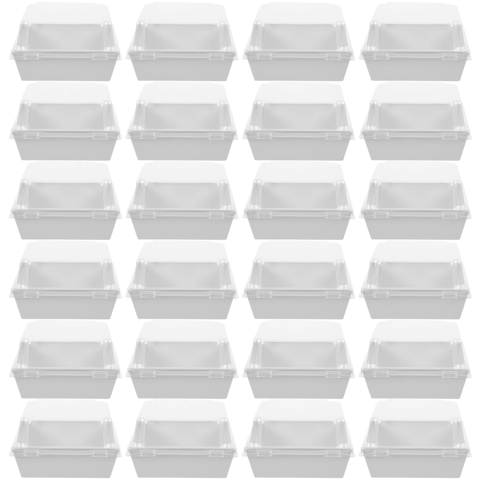 

50pcs Disposable Boxes Paper Food Containers Biscuit Bread Baking Donut Mousse Sandwich Boxes Hygienic Easy Cleanup