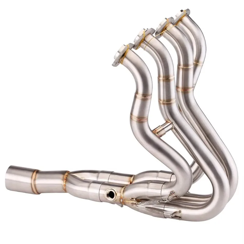 Sistem Knalpot Motor Lengkap untuk ZX6R 2009-2020 Zx-6r 636 Modifikasi Pipa Penghubung Depan Tengah Bahan Stainless Steel