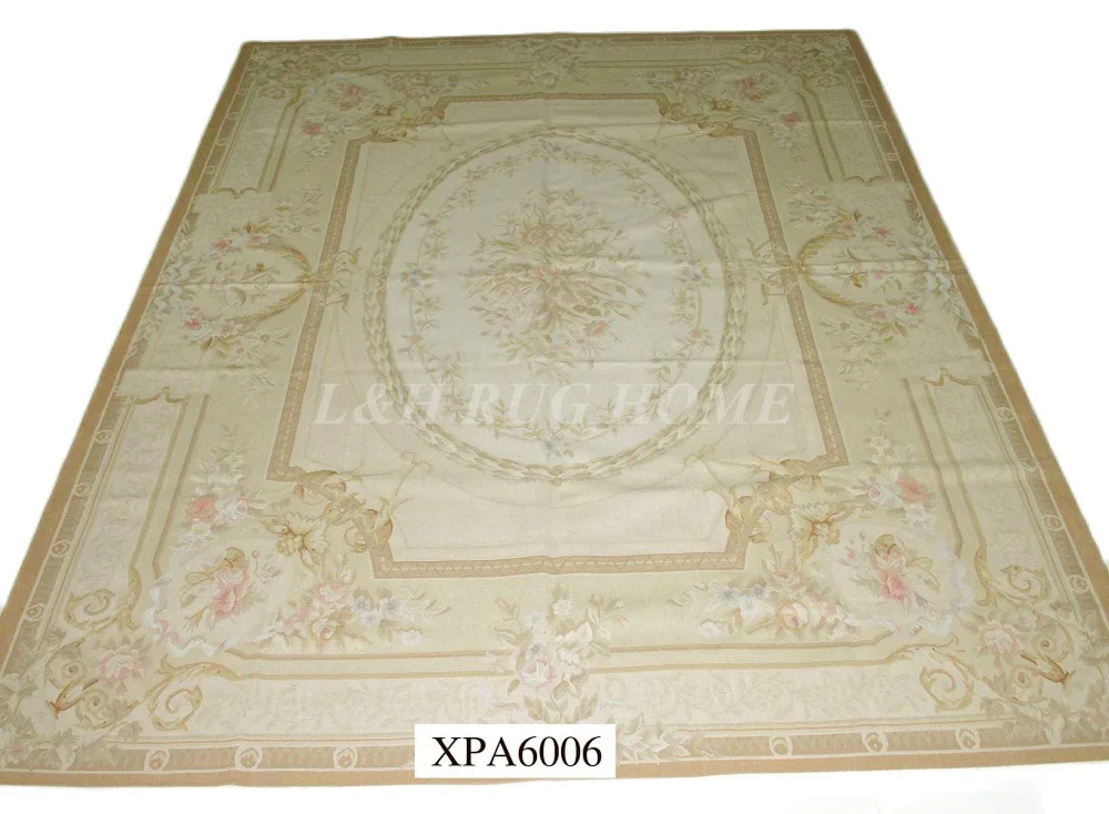 

Free shipping 9'x12' French style aubusson carpets hand knotted rugs Woolen French Aubusson Rugs high quality rug