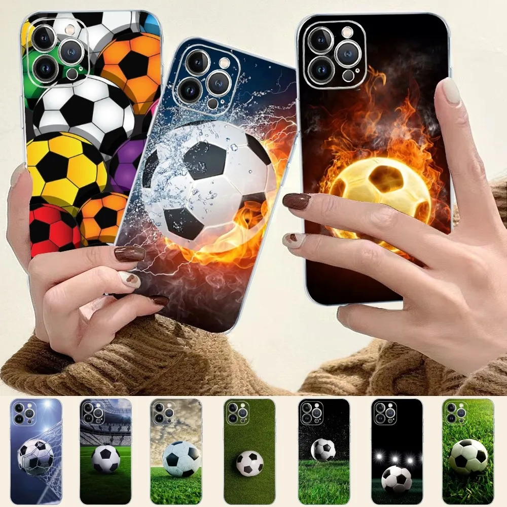 

Soccer Ball Phone Case For iPhone 14 11 12 13 Mini Pro XS Max Cover 6 7 8 Plus X XR SE 2020 Funda Shell