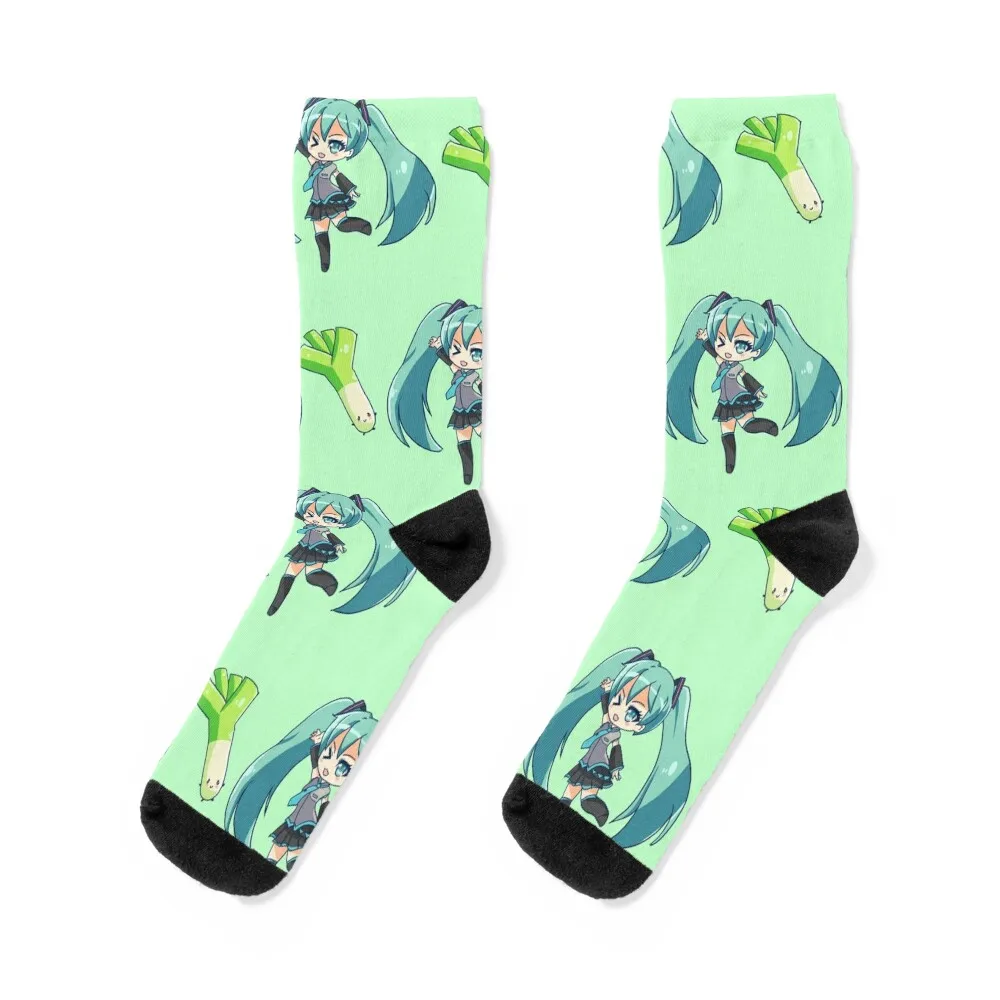 

Miku Leek Socks man golf Socks For Men Women's