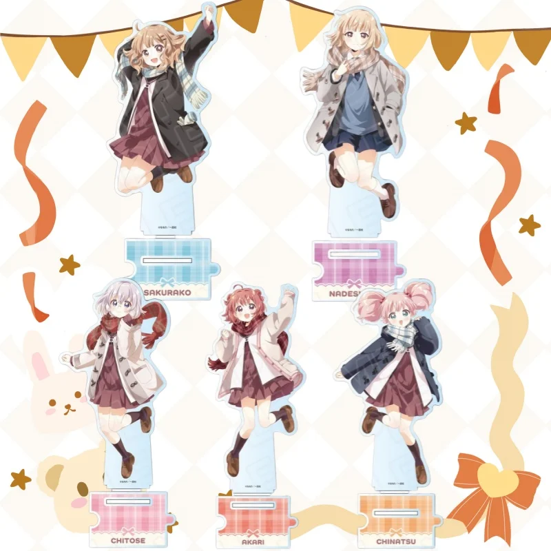 Placas acrílicas de 15 cm para Yuruyuri: Happy Go Lily Sakurako Nadeshiko Ikeda Chitose Akaza Akari, colección de adornos de escritorio