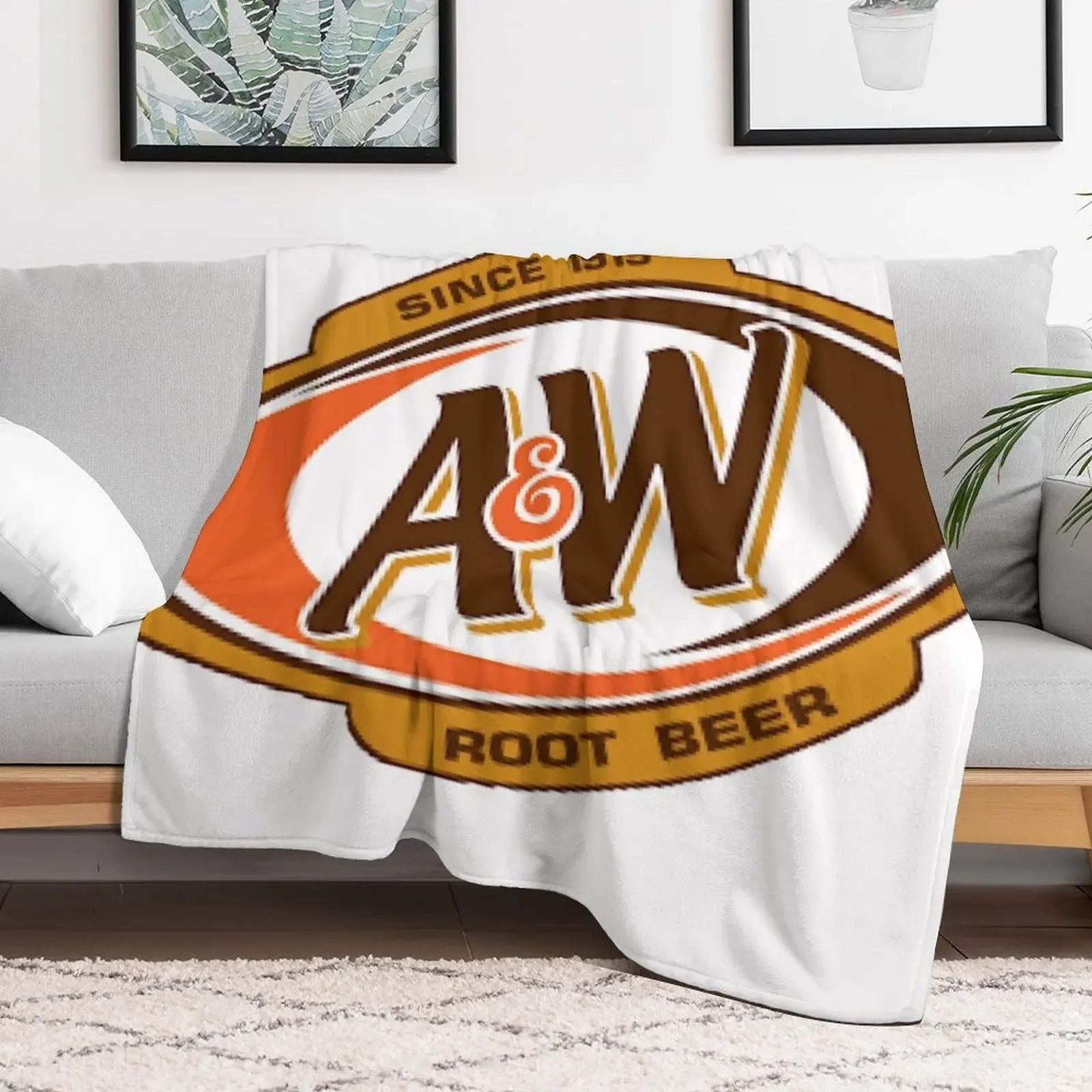 A&W Root Beer Logo Since 1919 Throw Blanket Outdoor Soft Blanket for Picnic Beach Camping