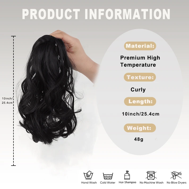 Drawstring Claw Clip Ponytail Wig, Natural Hair Extensions Suitable for All Hair Textures Skin Tones,Daily Party Hair Accessory