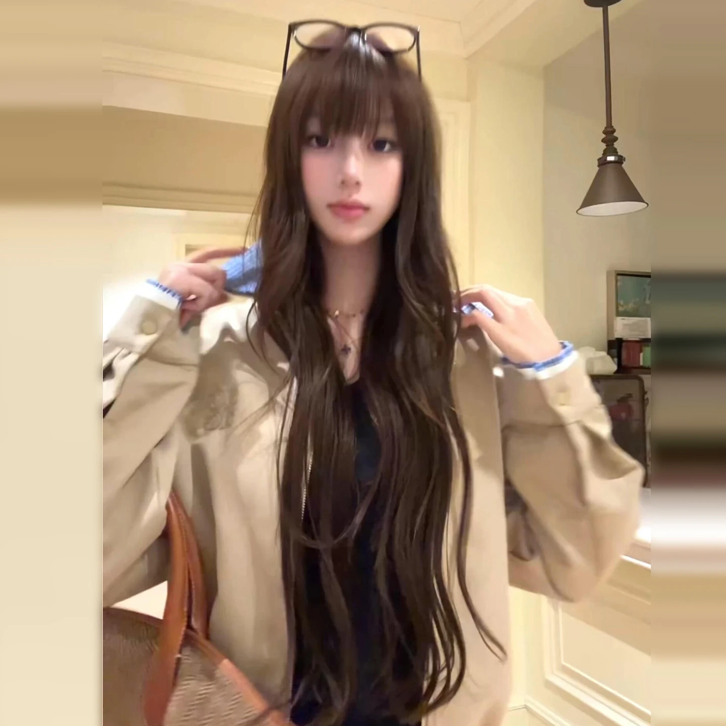 

American Sle ort Loose Casual Workwear Jaet Women's Retro Flip Collar Top MiU Series Autumn New Faion Ladies' Outerwear