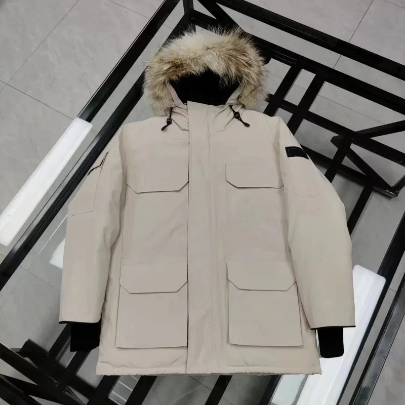 Cana*a Go*se Solid Color Windproof Crop Puffer Jacket Unisex Winter Thick Short Style 90% White Goose Down Jacket Womans Coats