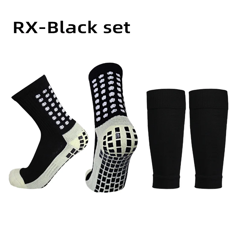 A Set Hight Elasticity Football Shin Guards Adults Kids Sports Legging Cover Outdoor Protection Gear Nop Slip Soccer Socks