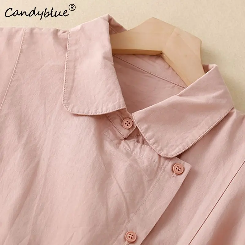 Camicia rosa donna primavera nuovo stile Design personalizzato Vintage Casual versatilità manica lunga Top camicette moda estiva da donna