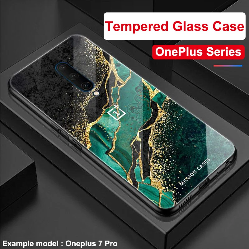 For OnePlus 7 Pro Anti-Drop Glass Case 1+7T Pro 5G Tempered Glass Cover For OnePlus 7T Casings One Plus 7Pro 7TPro Bags