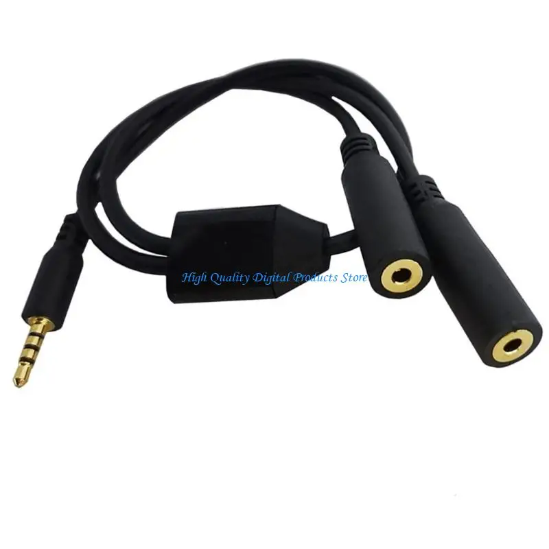 

U2JE Double Port 2.5mm TRRS Audios Cable Gold Plated Connectors Compactly Design for Headsets Microphones Speaker Systems