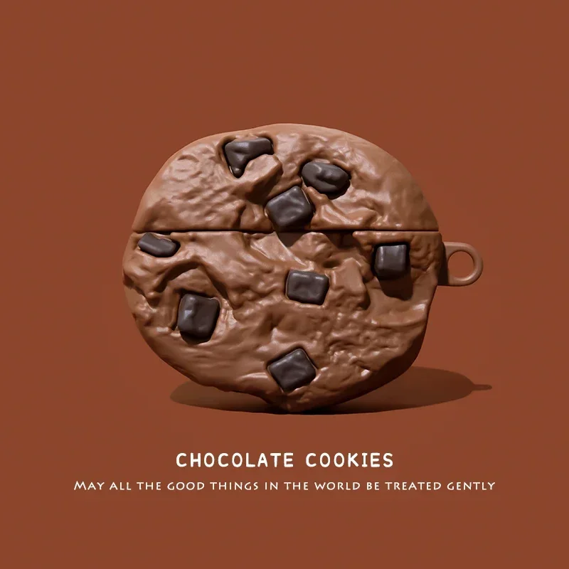 3D Chocolate Cookies Bread Case For AirPods 1 2 3 4 5 Pro Cartoon Cute Earphone Case For AirPods Pro 2 Silicone Soft Cover
