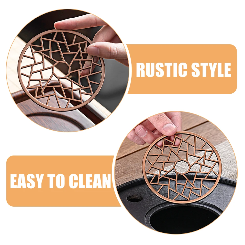 

Tea Ceremony Mat Trivet Alloy Countertop Kitchen Teapot Pad Hot Pots Protector Stable Non Slip Copper Iron Material Tea