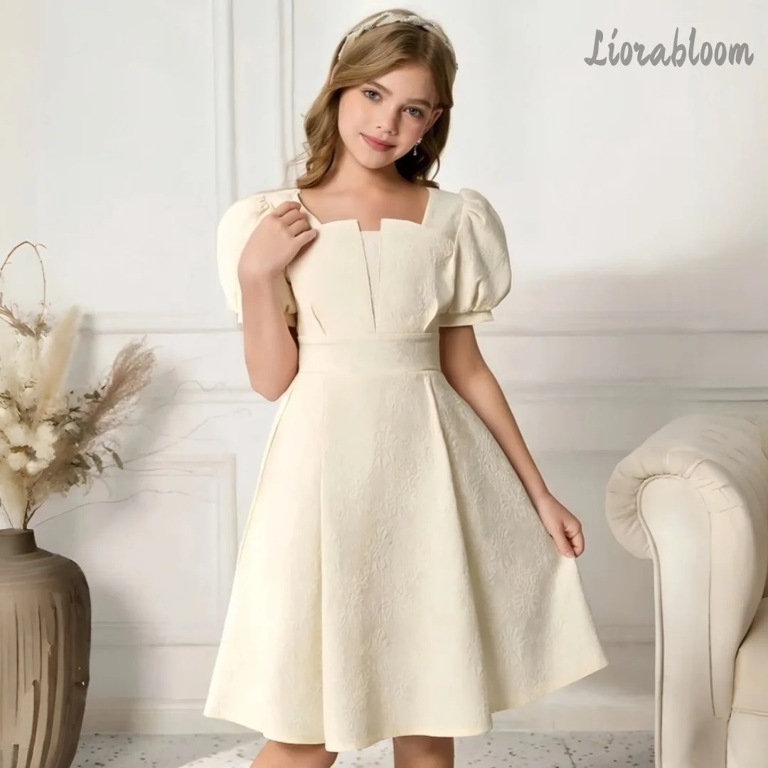 Custom Girls' Formal Dress Puff-Sleeve Dress Flower Girl Dress Women's Wedding Party Attire Dress свадебное платье