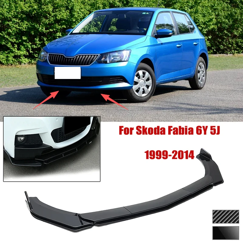 5pcs Front Bumper Shovel For Skoda Fabia 6Y 5J 1999-2014 Spoiler Front Bumper Deflector Anti Scratch Protection Device