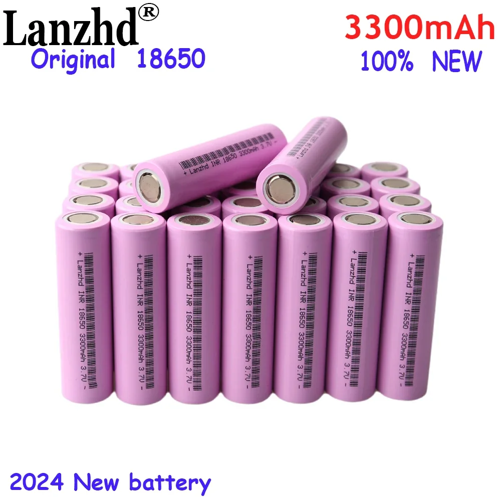 60PCS 2024 NEW Battery 18650 3.7V Li Ion Lithium 3300mAh 17A Batteries For 24V 36V 48V Scooter Battery pack battery