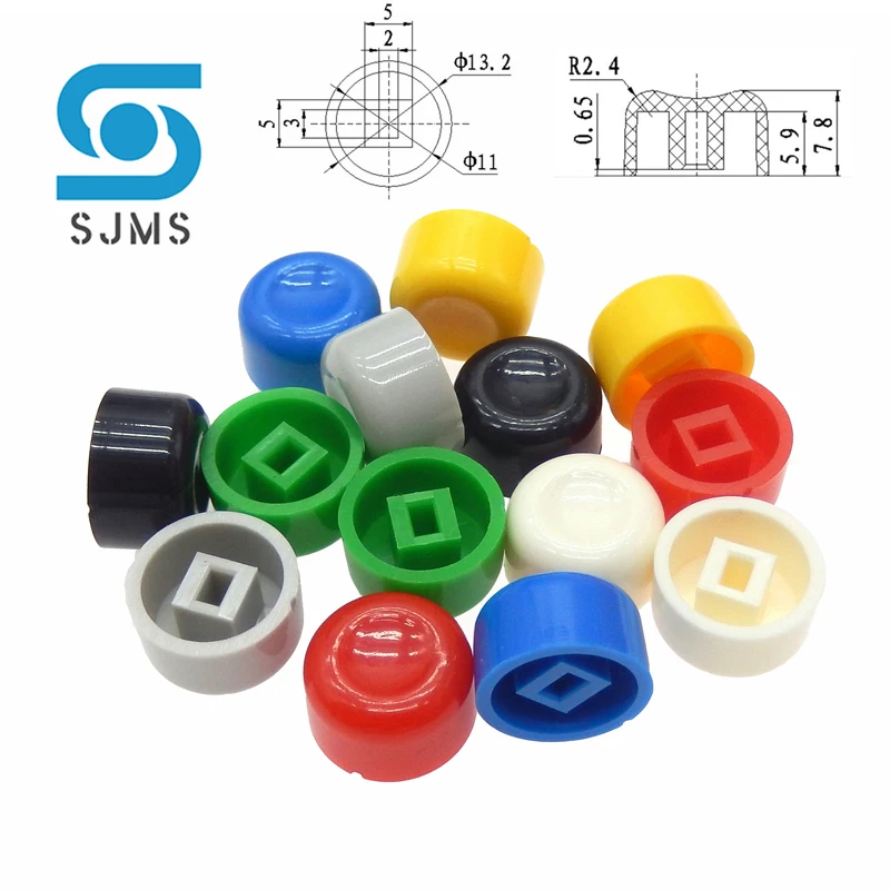 20Pcs A01 Switch caps Tactile Push Button Switch Cap Applies to 5.8*5.8 7*7 8*8 8.5*8.5mm Self-locking Switch Button Hat Concave