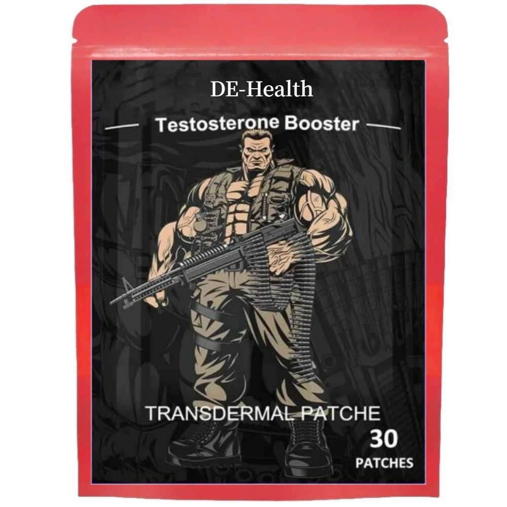 Testosterone Booster for Men with Horny Goat Weed, Maca Root Transdermal Patches Energy Stamina Strength 30 Patches