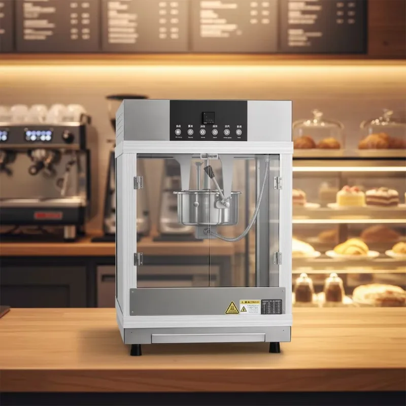 Desktop popcorn machine with intelligent temperature control, specially designed for entertainment hotels and cinemas