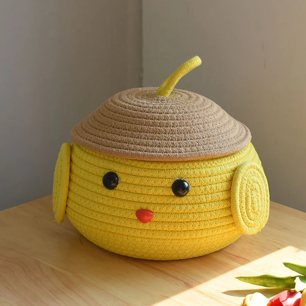 

Egg Storage Rope Woven Home Cotton Rope Woven Egg Basket Decor Chick Shape Holder Multifunctional Basket For Home Food Container