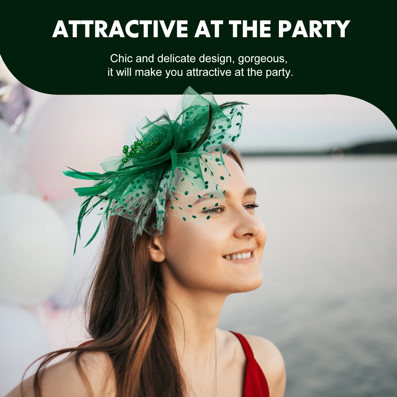 

Elegant Net Wedding Hair Accessory Fascinator Lightweight Durable Party Head Dress Bridal Hairband Halloween Costume Decoration
