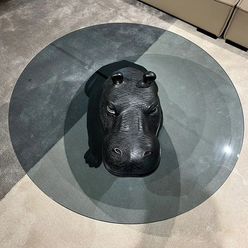 Coffee table Italian minimalist living room household tempered glass small coffee table