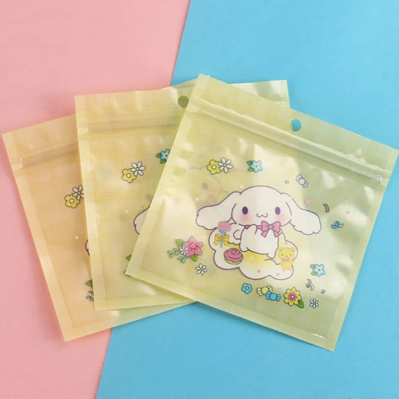 Sanrio helloo kitty lucu permen kue tas Ziplock tas kemasan makanan ringan tas ritsleting multifungsi hadiah festival 10 buah