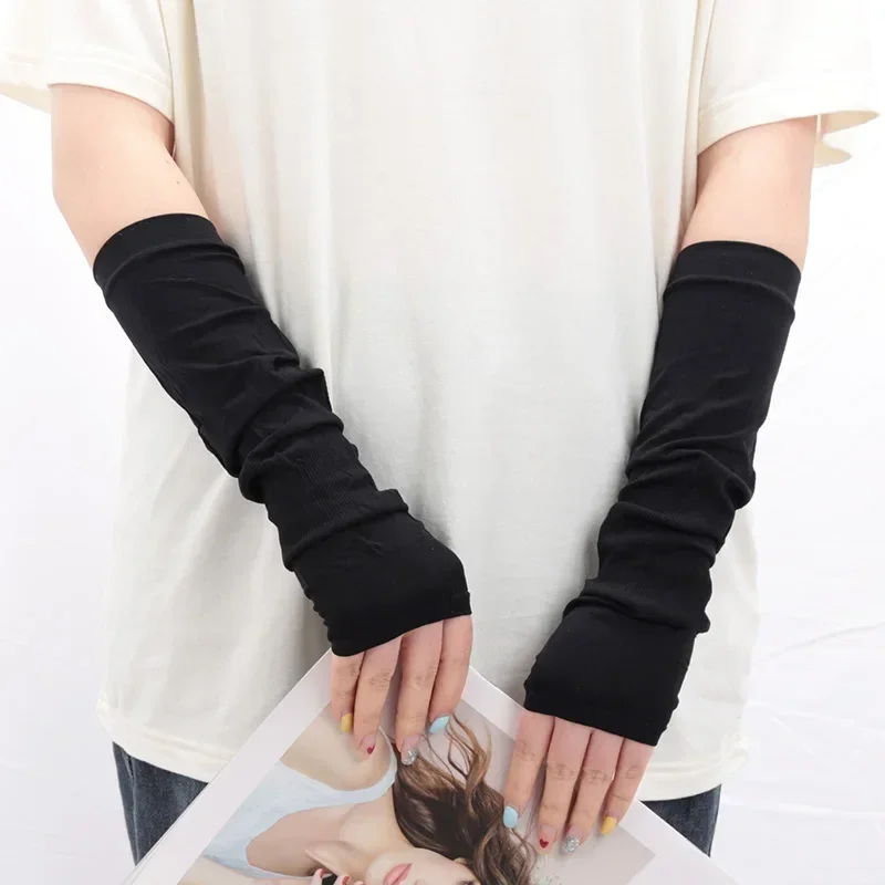Summer Cool Arm Sleeve Finger Sleeve High Elasticity Outdoor Cycling Fingerless Fishing Sleeves Driving