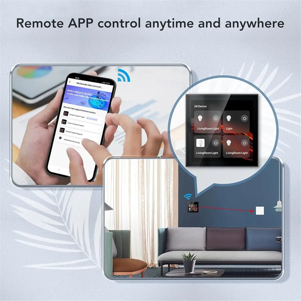 A67T NEW  Scene Wall Switch Panel with Voice Control and 4 Inch Touch Screen for Home Control Compatible with ZigBee