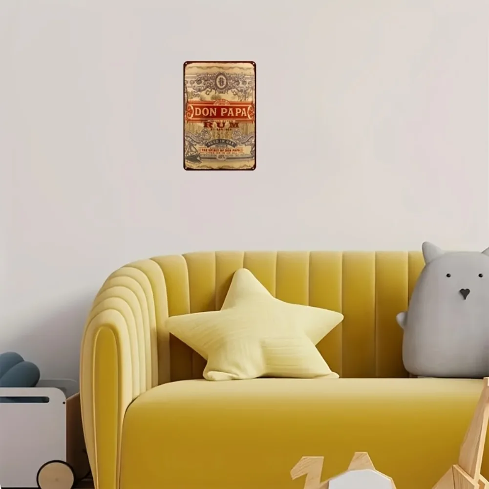 1 قطعة 20x30 سنتيمتر 2D شقة دون بابا رم علامة معدنية-ملصق استوائي عتيق ، ديكور ريفي للمنزل بار/مطعم