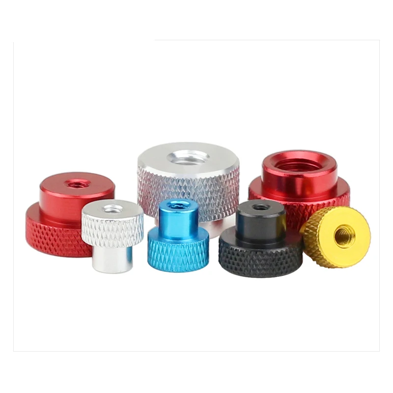 M3 M4 M5~M10 Small ThinSteps Hand Nut Aluminum Alloy Krasled Step Nut With Ring Thumb Nut Black/Red/Aluminum/Blue/Green/Purple