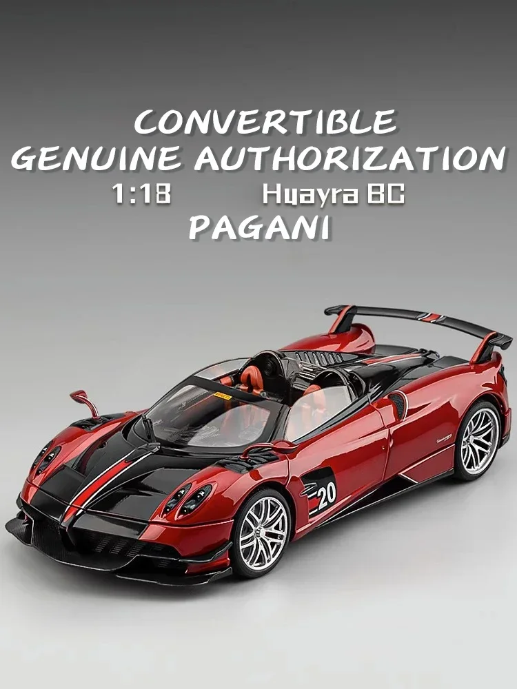 

Большой 1/18 Pagani Huayra BC суперкар из сплава, литая под давлением модель автомобиля, звуковая и световая коллекция, подарок на день рождения, игрушки