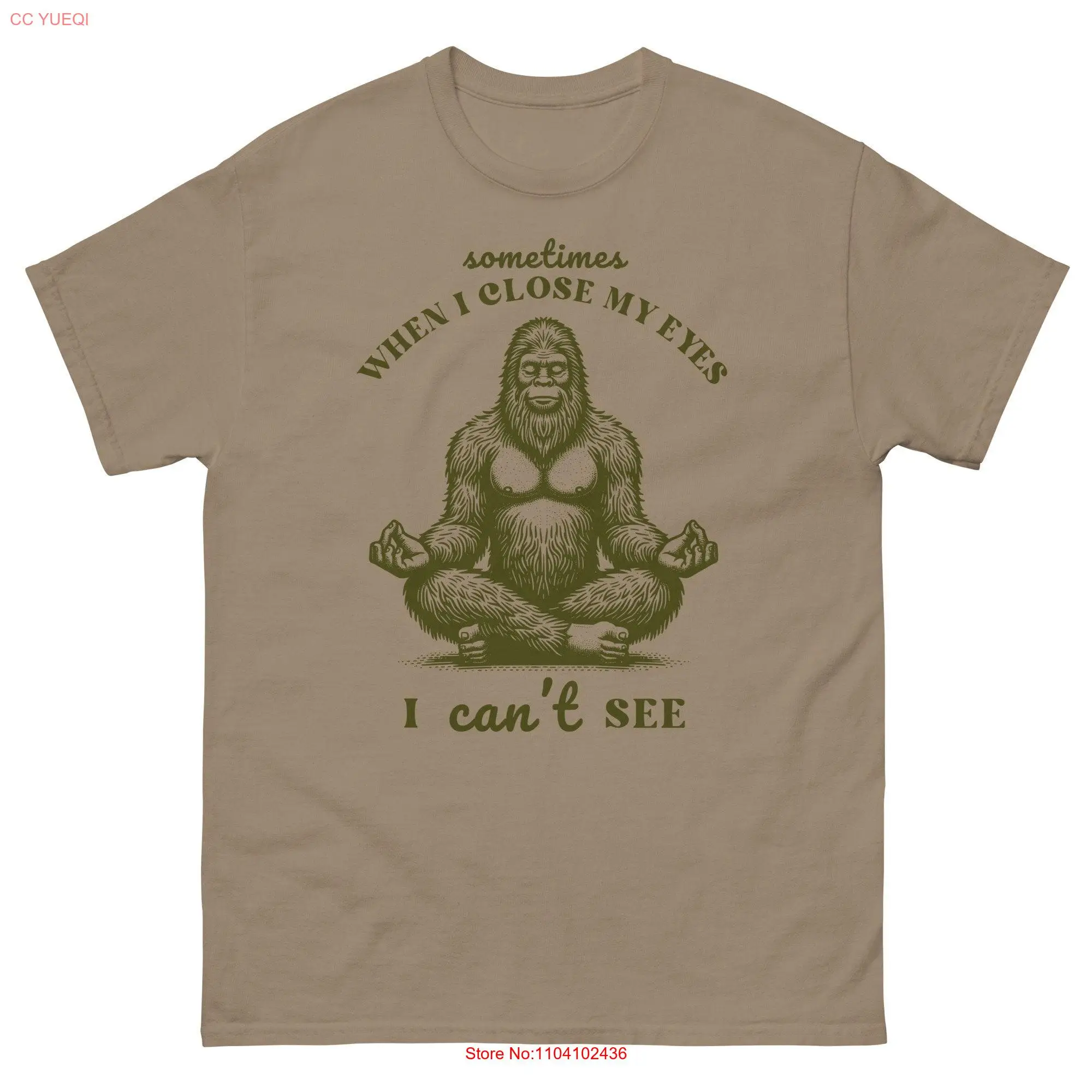 Philosophical Sasquatch T Shirt Vintage Bigfoot Funny Retro Yoga  long or short sleeves