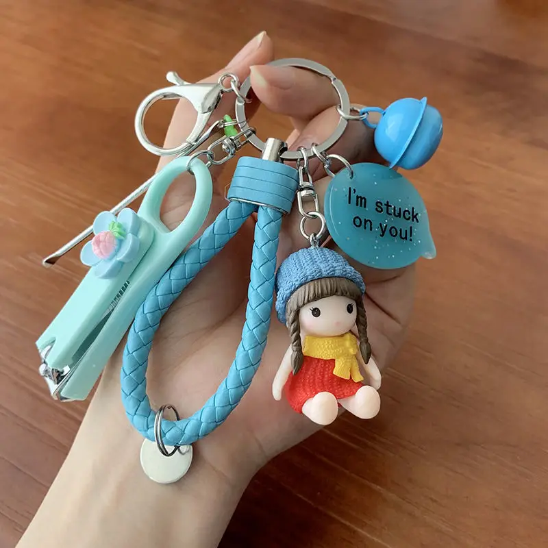 Creative Cute Couple A Pair of Key Chain Female Net Red Small Fresh Boudoir Honey Cartoon Car Key Chain Backpack Ornaments