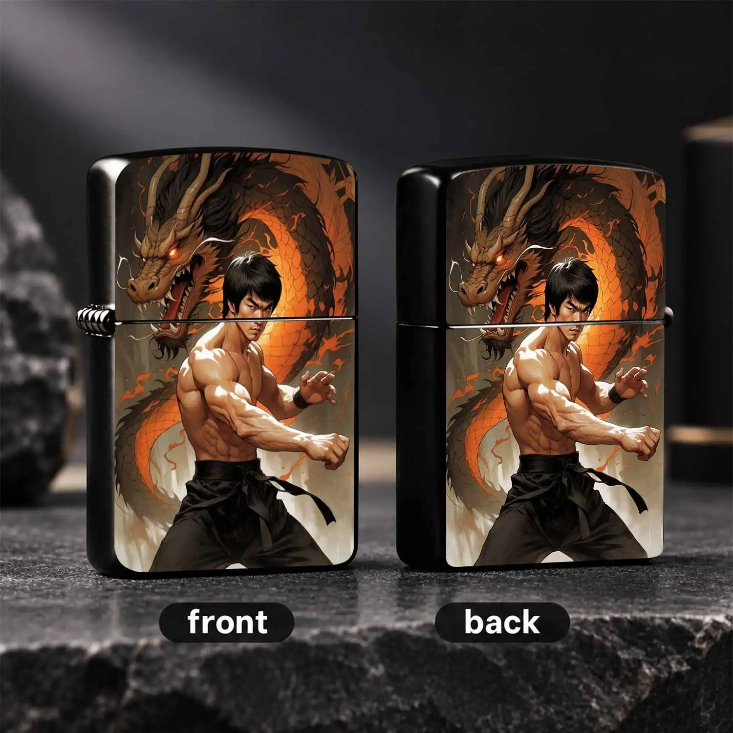 Classic Kung Fu Themed Creative Trendy Decor Piece With Oriental Dragon Art Vibe Full Scene Adaptation Portable Practical Accessory Unique Memorial Gift For Martial Arts Enthusiasts Daily Use A Humorous And Interesting Lighter