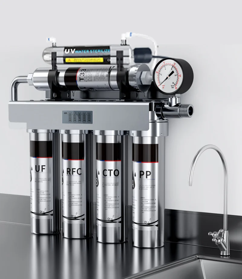 Factory Price Ultraviolet Light Purify Water Machine 5 Stage Stainless Steel Water Purifier With UV Lamp