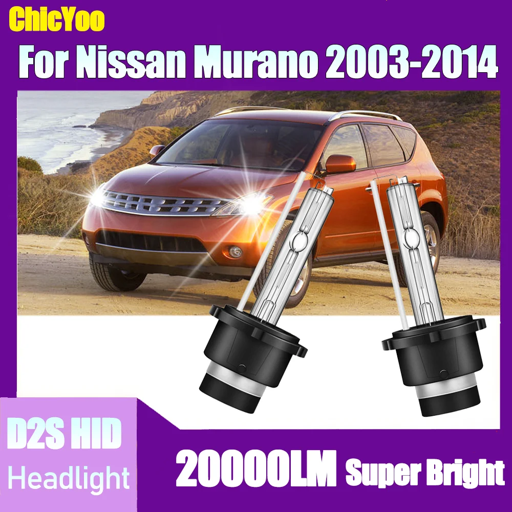 

2PCS 20000LM High Power D2S Xenon Headlight Bubs 6000K White Super Bright Xenon 35W Car Lights 12V For Nissan Murano 2003-2014