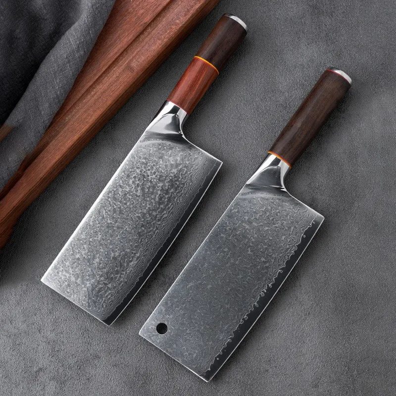 

Damascus Professional Japanese Kitchen Chef Knife Set Meat Fish Slicing Vegetables Cutter Stainless Steel Butcher Cleaver Knife