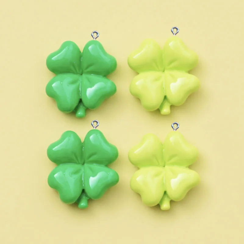 10Pcs Mini Cute Clover Resin Charms For Jewelry Making DIY Craft Earring Necklace Bracelet Decoration Pendants Accessories